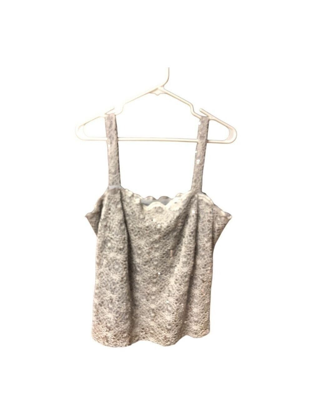 Elegant Silver Lace & Sequin Cardigan & Camisole 2 Piece Set by Carol Lin - Picture 2 of 7